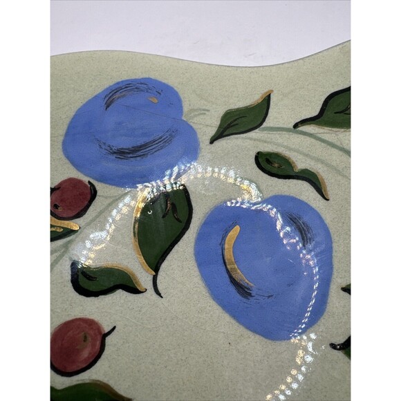 Re-Go California Pottery 1952 # 201 Cigarette Trinket Box with Lid Plums Cherrys - Picture 3 of 8